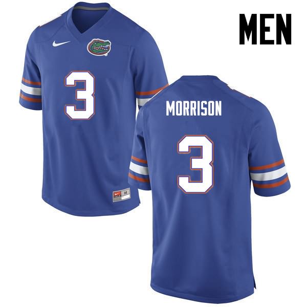 Men's NCAA Florida Gators Antonio Morrison #3 Stitched Authentic Nike Blue College Football Jersey RRA5265QT